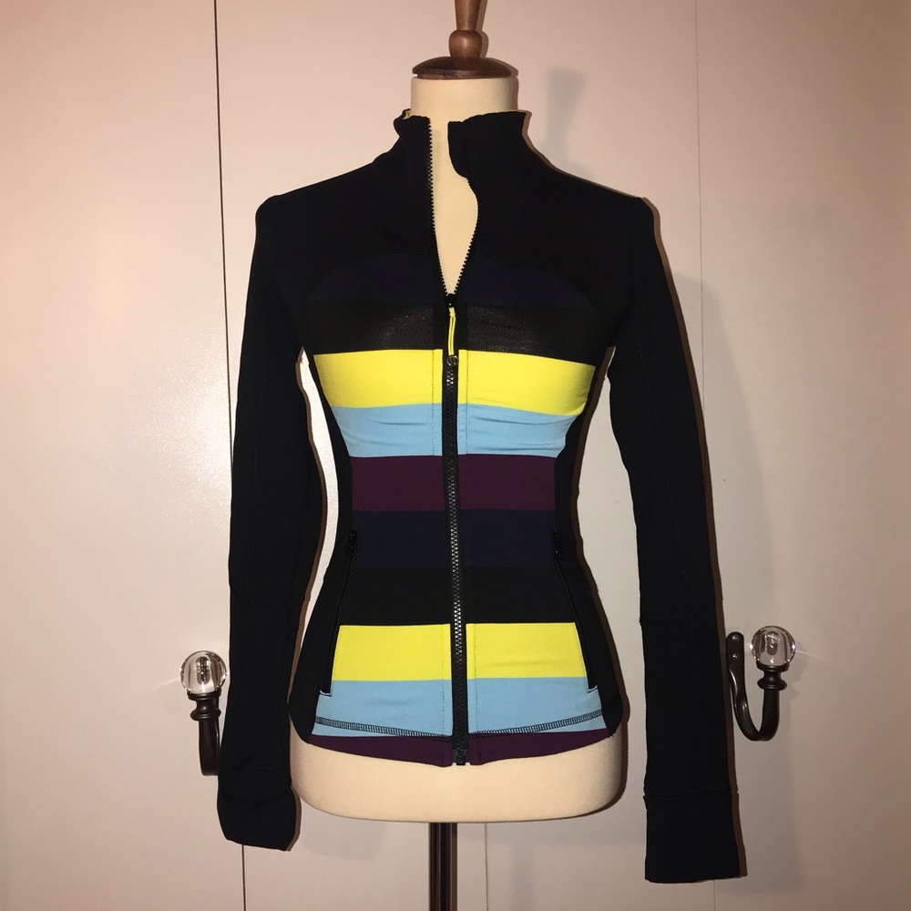 Lululemon zip up jacket with stripe detail